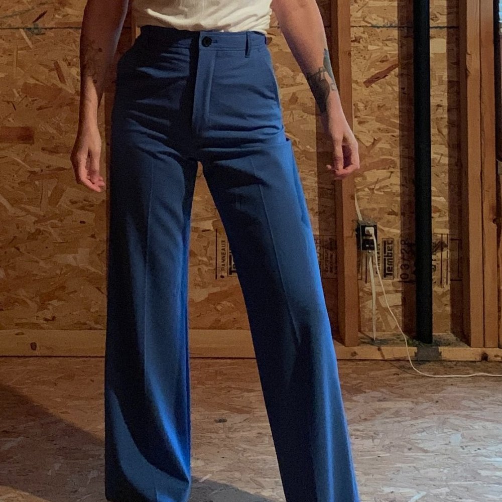 Zara Flowing Blue Wide Leg Pants